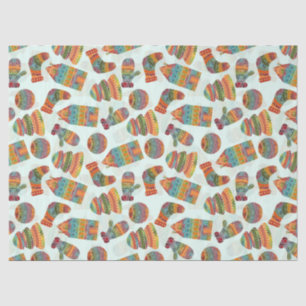 Colourful Christmas Symbols Illustration Pattern Tissue Paper