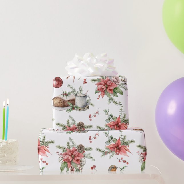 Colourful Christmas symbols pattern Wrapping Paper (Party Gifts)