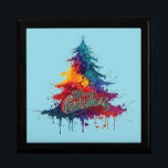 Colourful Christmas Tree Art - Merry Christmas Dec Gift Box<br><div class="desc">Colourful Christmas Tree Art - Merry Christmas Decor</div>