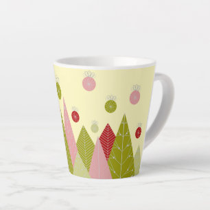 Colourful Christmas Tree Design Latte Mug