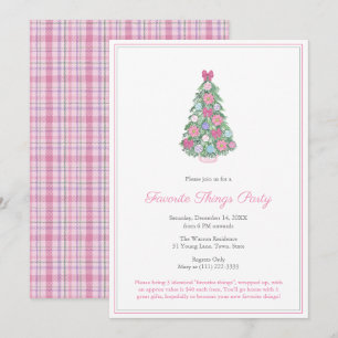 Colourful Christmas Tree Favourite Things Party Invitation