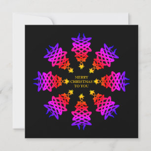 Colourful   CHRISTMAS TREE   Festive Greeting Card