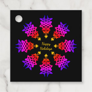 Colourful CHRISTMAS TREE Festive Holiday Favour Tags