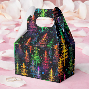 Colourful Christmas Tree Glow In Dark Forest Favour Box