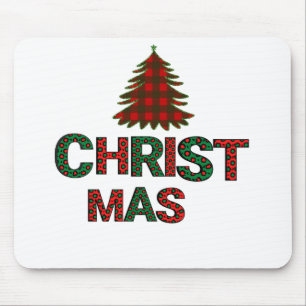 Colourful Christmas Tree Mouse Mat