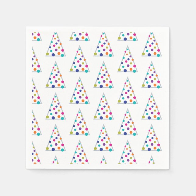 Colourful Christmas Tree Napkin (Front)