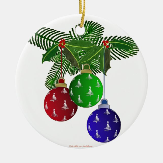 Colourful Christmas Tree Ornaments (Front)