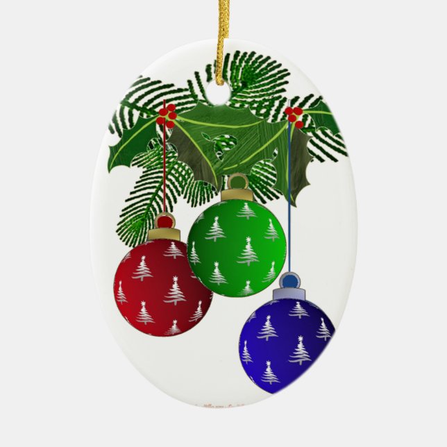 Colourful Christmas Tree Ornaments (Front)