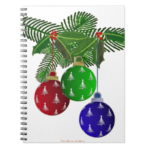 Colourful Christmas Tree Ornaments Notebook