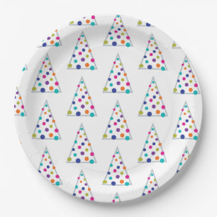 Colourful Christmas Tree Paper Plate
