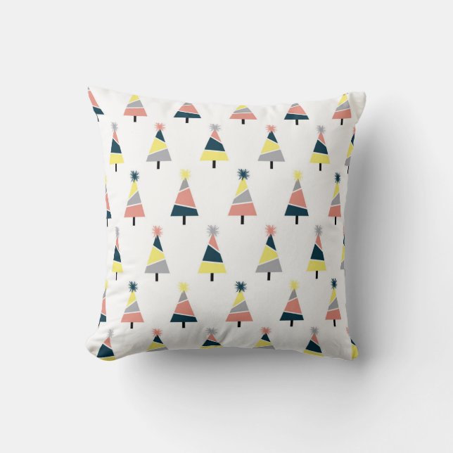 Colourful Christmas  tree pattern Cushion (Front)