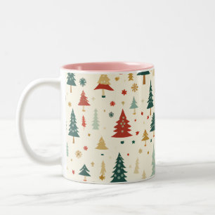 Colourful Christmas Tree Pattern Mug