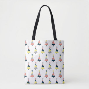 Colourful Christmas tree pattern Tote Bag