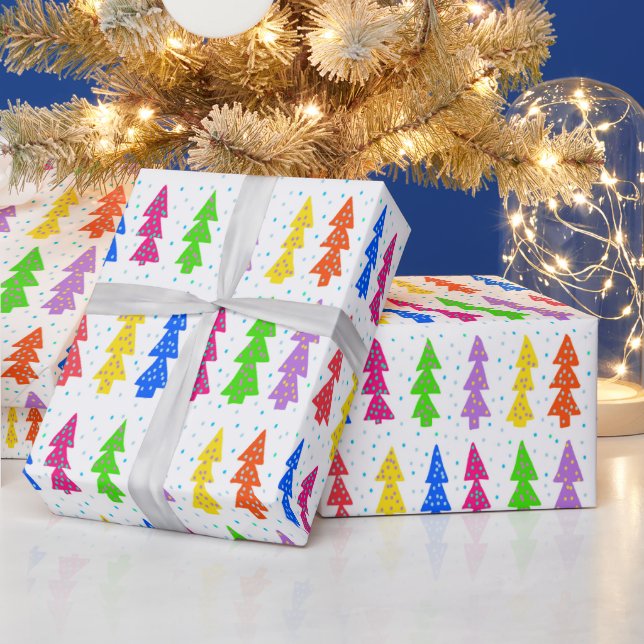 Colourful Christmas Tree Pop Art Wrapping Paper (Holidays)