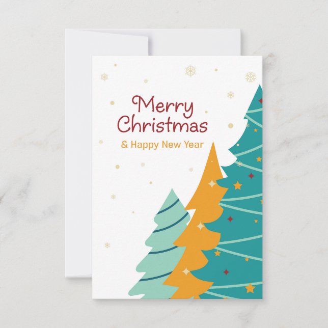 Colourful Christmas tree set. Card (Front)