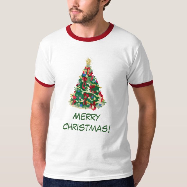 Colourful Christmas Tree: Vector Art: T-Shirt (Front)