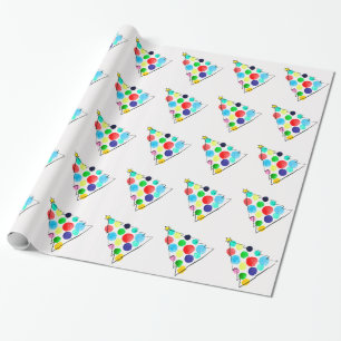 Colourful Christmas tree watercolor Wrapping Paper