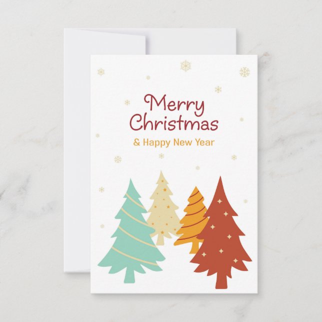 Colourful Christmas trees. Card (Front)