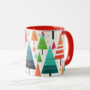 Colourful Christmas Trees Pattern Mug