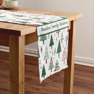 Colourful Christmas Trees Table Runner