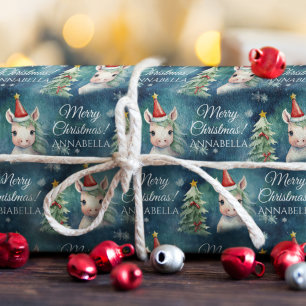 Colourful Christmas Unicorn  Wrapping Paper
