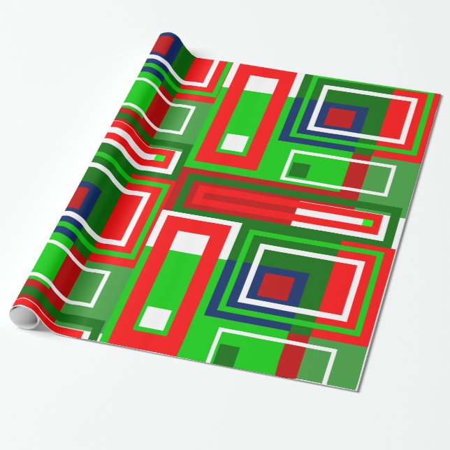 Colourful Christmas Wrapping Paper Roll (Unrolled)