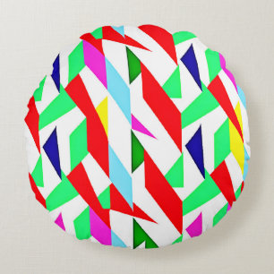 Colourful Chromatic Pattern Round Cushion