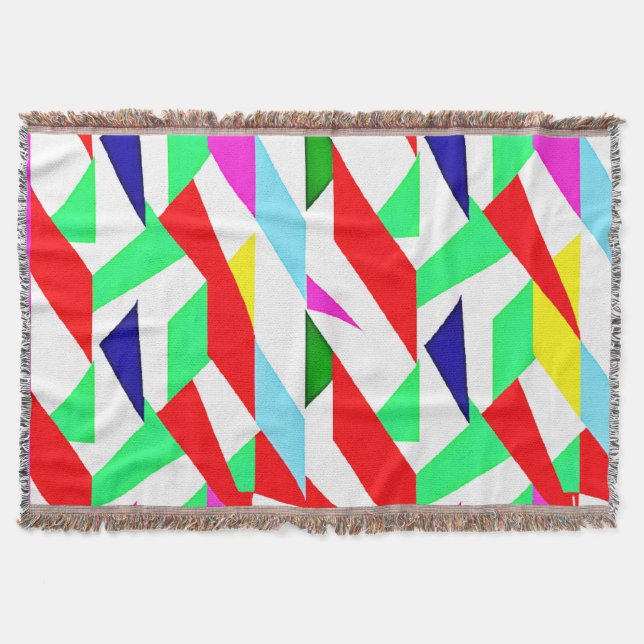 Colourful Chromatic Pattern Throw Blanket (Front)