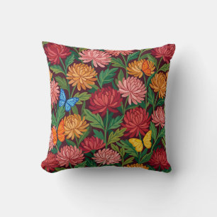 Colourful Chrysanthemum Throw Pillow