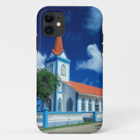 Colourful church on the island of Tahaa in the
