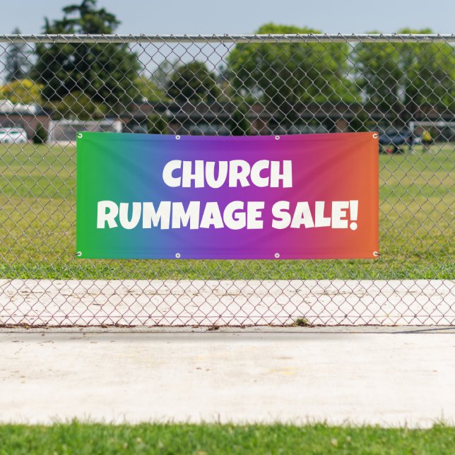 Colourful Church Rummage Sale Banner (Insitu)