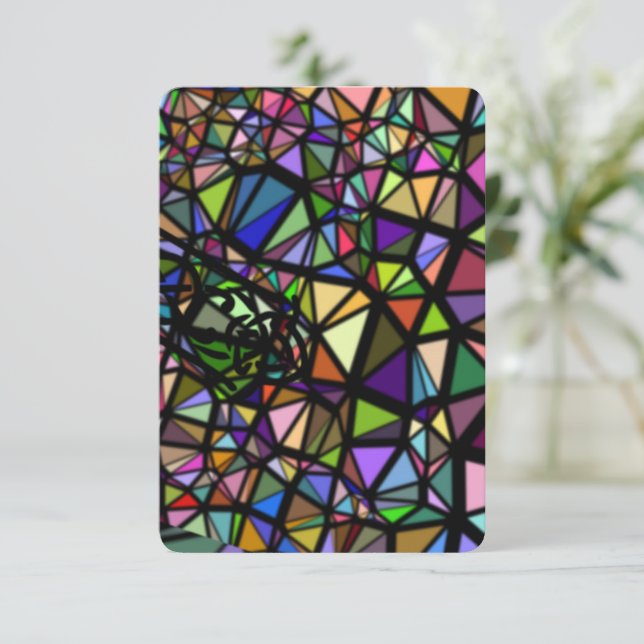 Colourful Church Stained Glass Colours Thank You Card (Standing Front)