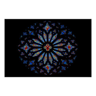 Colourful Church Stained Glass Poster