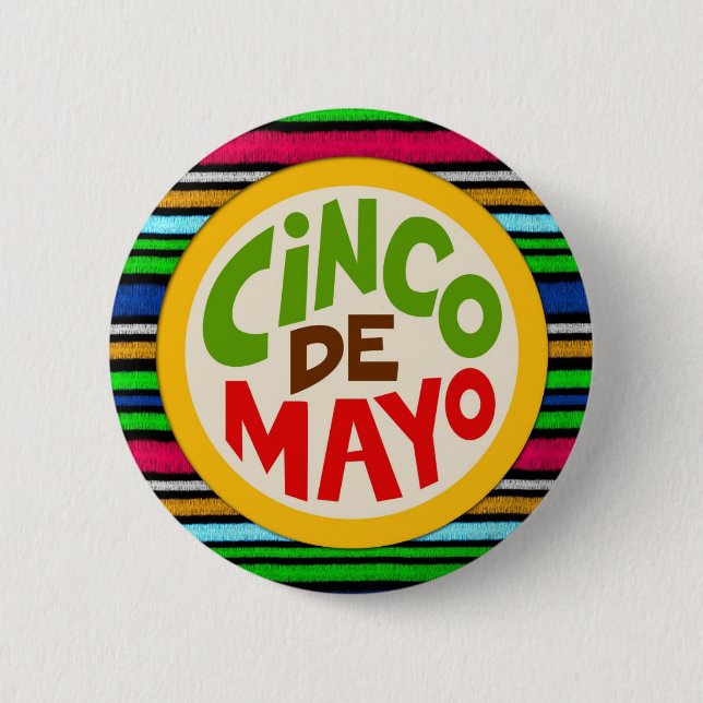 Colourful Cinco De Mayo Fiesta Celebration 6 Cm Round Badge (Front)