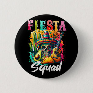 Colourful Cinco de Mayo Fiesta Squad design 6 Cm Round Badge