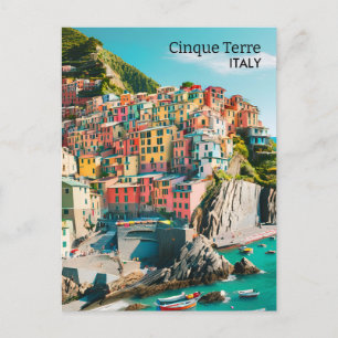 Colourful Cinque Terre, Italy - Customisable Photo Postcard
