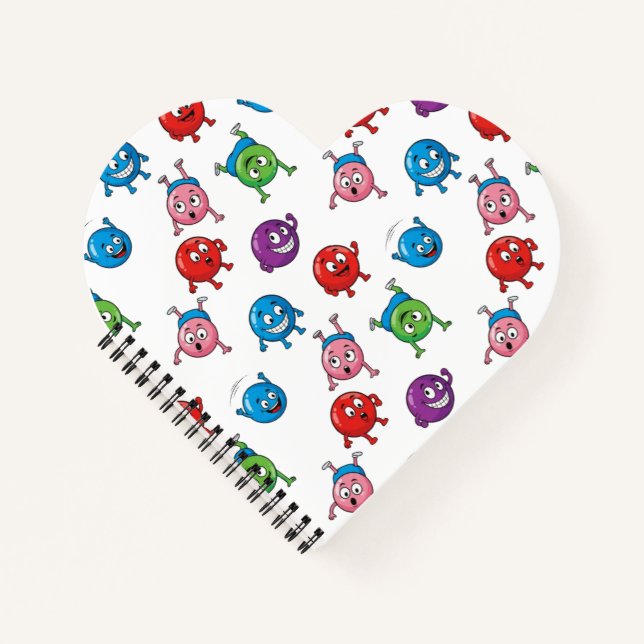 Colourful Circle Characters     Notebook (Front)