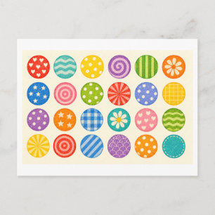 Colourful Circle Collage Postcard