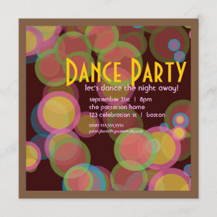 Colourful Circle Disco Light Dance Party Invitatio Invitation