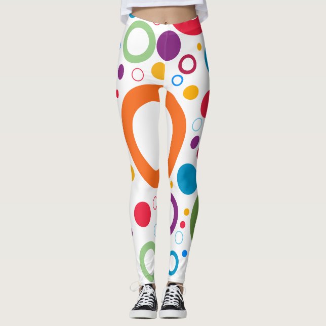 Colourful Circle Dots Leggings (Front)