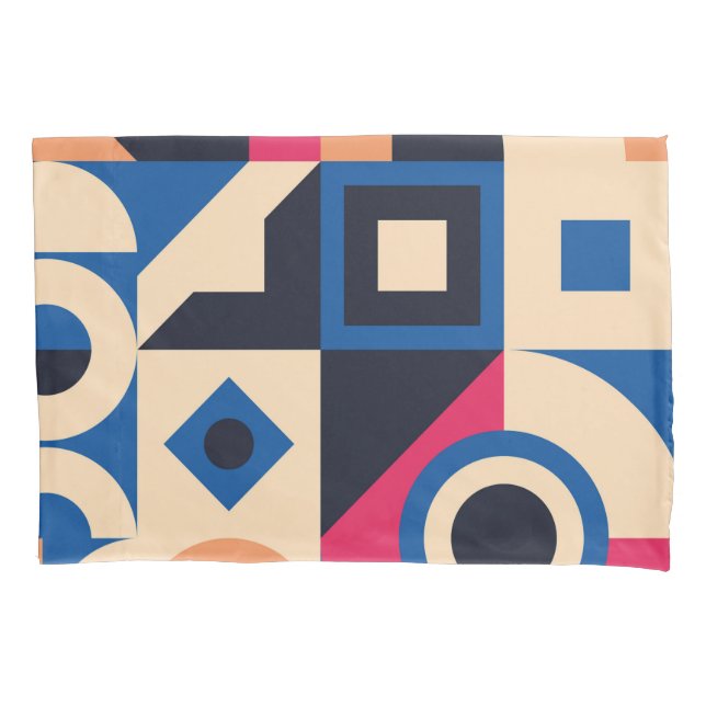 colourful circle geometric pattern pillowcase (Front)
