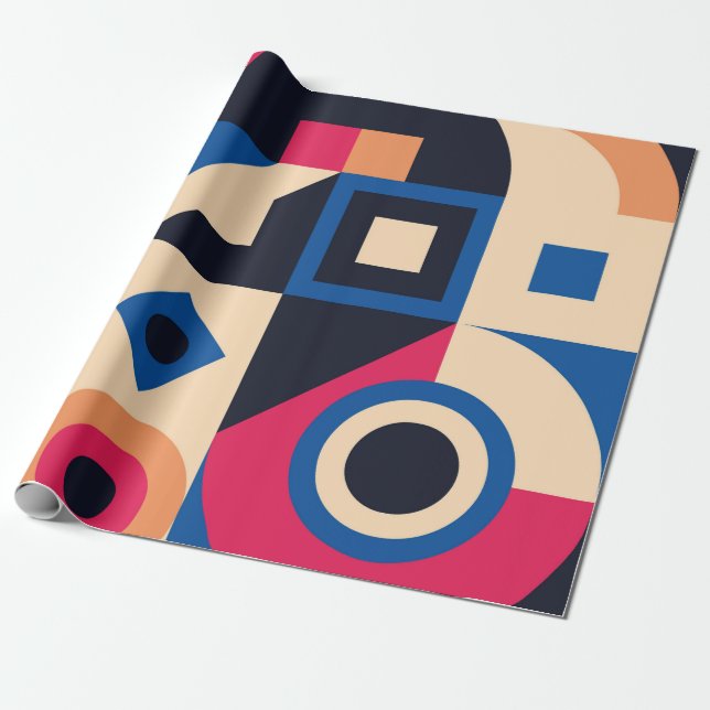 colourful circle geometric pattern wrapping paper (Unrolled)