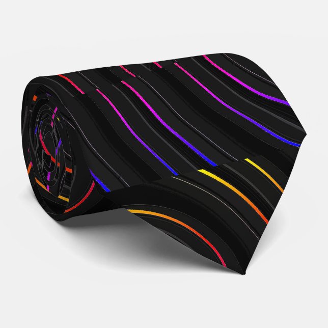 Colourful Circle Line Art Geometric Abstract   Tie (Rolled)