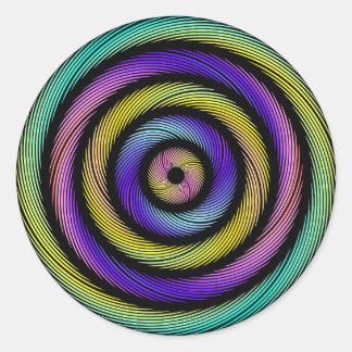 colourful circle of dashes classic round sticker