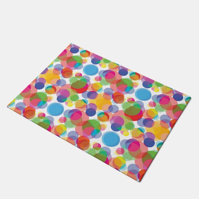 Colourful Circle Pattern Doormat (Angled)