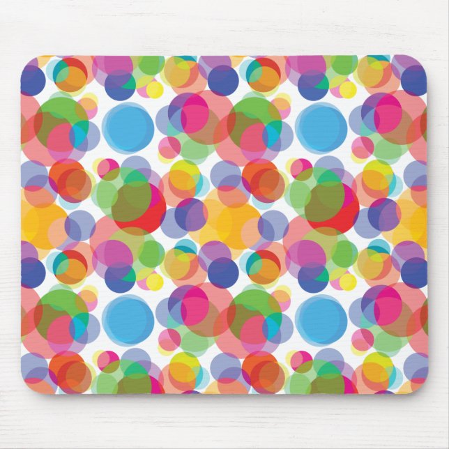 Colourful Circle Pattern Mouse Mat (Front)