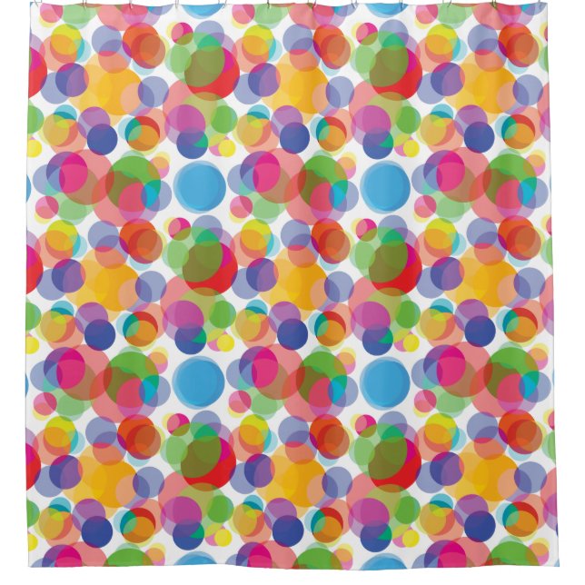 Colourful Circle Pattern Shower Curtain (Front)