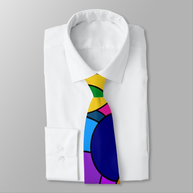 Colourful Circle Pattern Tie (Tied)