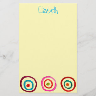 Colourful circle rainbow watercolor stationery