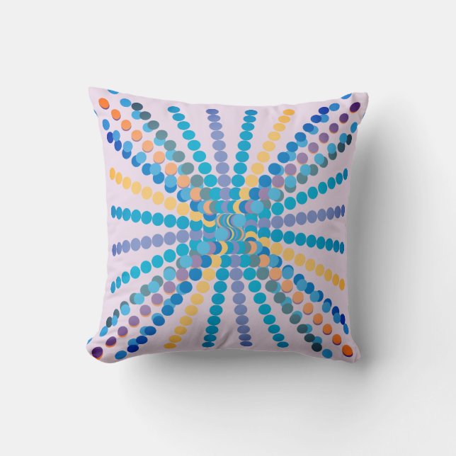 Colourful Circle Rays Cushion (Front)